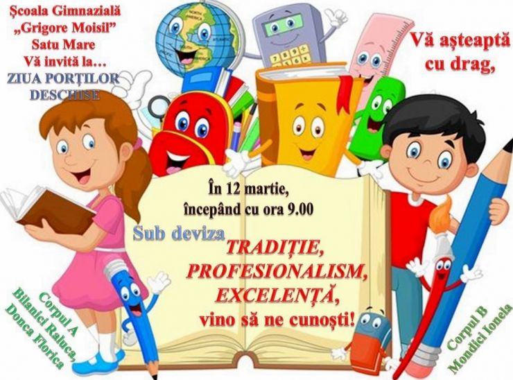 Școala gimnazială ”Grigore Moisil” organizează &quot;Ziua Porților Deschise&quot; pentru clasa pregătitoare
