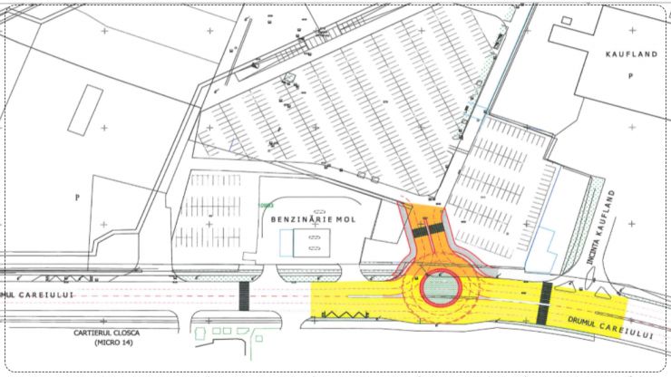 Comisia de Circulație a avizat lucrările de amenajare a sensului giratoriu de la Shopping City Satu Mare